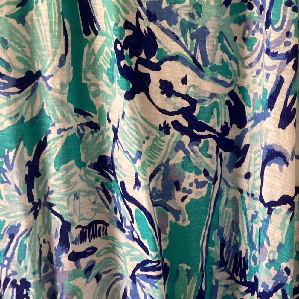 Lilly Pulitzer Turquoise & Navy Floral Maxi Dress - Picture 4 of 4